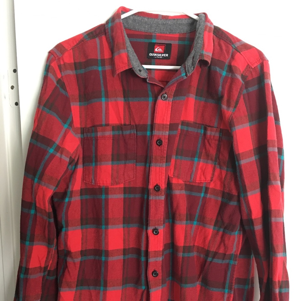 Red and blue flannel shirt